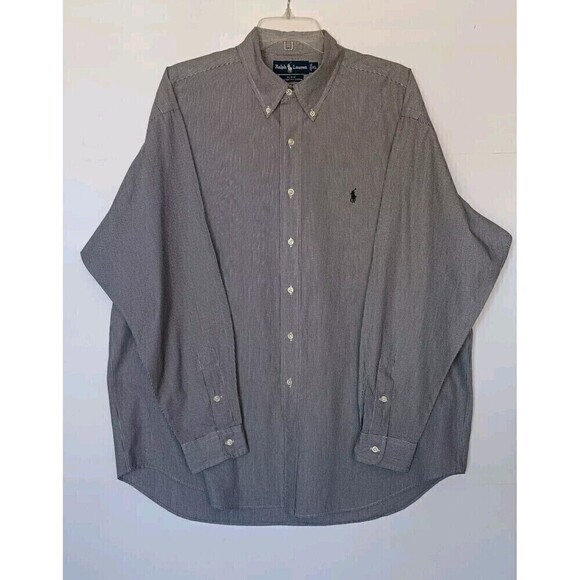 Polo Ralph Lauren Blake 100% 2 Ply Cotton Men's Size XL Black/White Button Down - Picture 1 of 8